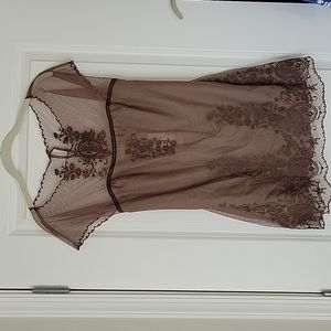 Gorgeous tieback top with lace overlay - bought in France, NWT